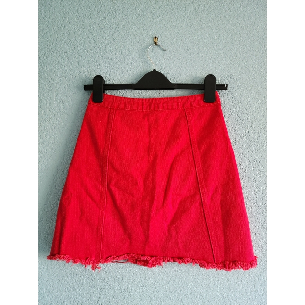 Sunset + Spring | Distressed Denim Mini Skirt - Picture 5 of 7